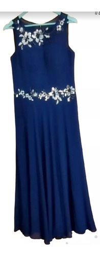 Vestido De Fiesta Azul 1 Puesta Talla M 