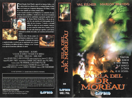 La Isla Del Dr. Moreau Vhs Val Kilmer Marlon Brando Terror