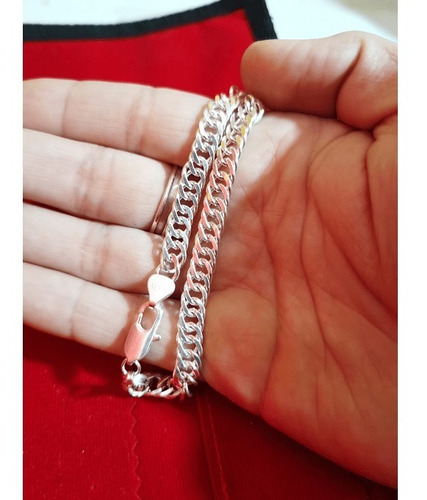 Imagen 6 de 6 de Cadena Triple Grumet Chapado Plata 925 Collar 6mm De Hombre