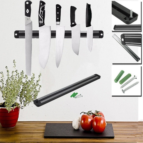 Imagen 6 de 7 de Imán Porta Cuchillos Barra Magnética 33 Cm Cocina