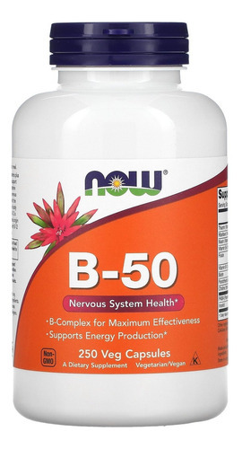 Vitamina B 50mg Now Foods Vitamin B-50 250 Veg Caps Sabor Sem sabor