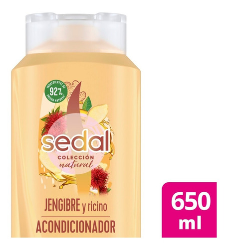 Acondicionador Sedal Natural Jengibre Y Ricino X 650 Ml