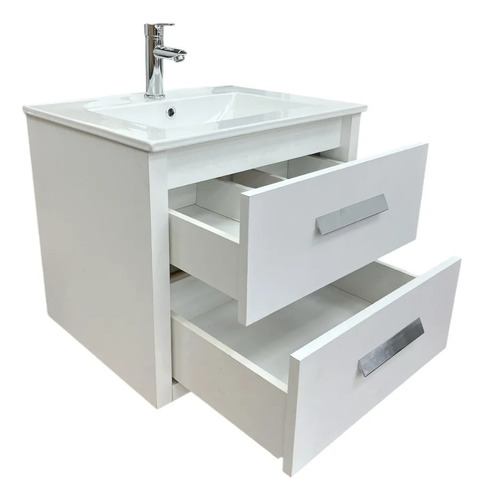 Mueble De Baño Colgante Zamba 60cm Blanco Campi Blanco Blanco Un Agujero