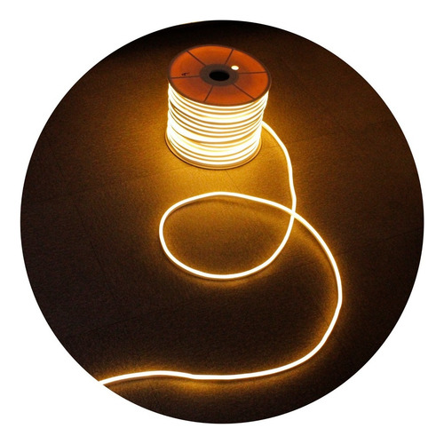 Mangueira Fita Neon 100m 8x16mm 110v Ou 220v + Tomada Cores Luz Branco-quente