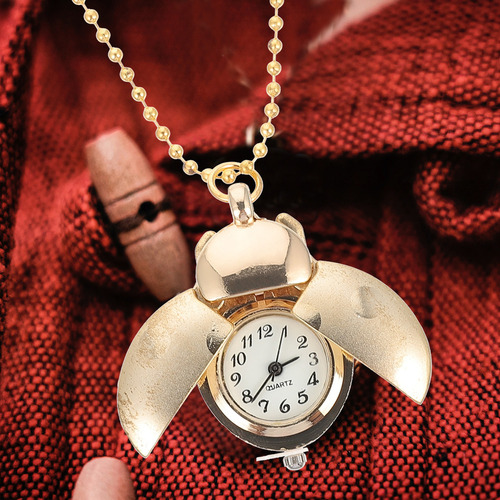 Collar De Reloj Para Mujer, Reloj De Bolsillo Ladybug