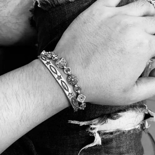 Mini Pulsera De Acero Inoxidable Cruzado De Chrome Hearts, Pulsera De Dados De Moda