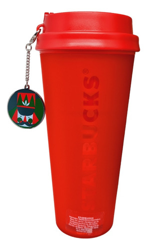 Vaso Starbucks Navidad Rojo Acrílico Llavero Cascanueces