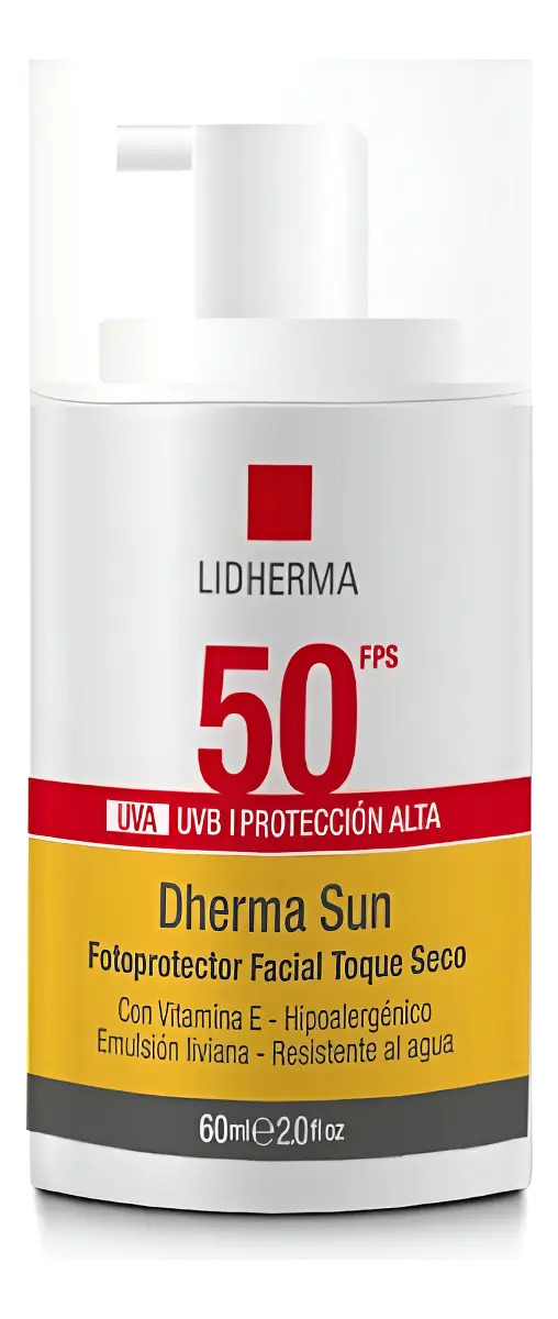 Lidherma Protector Solar Toque Seco Facial 50fps Liviano