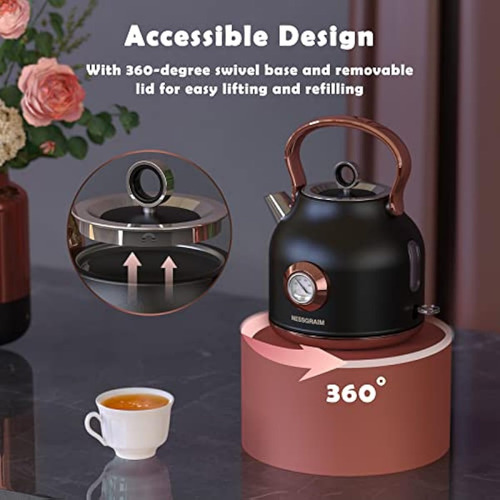 Nessgraim Hervidor Eléctrico Retro, Hervidor De Té