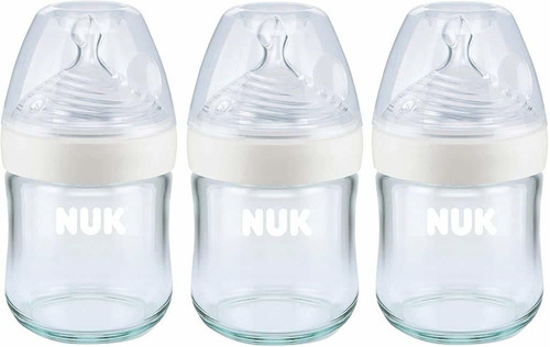 Nuk Simply Natural Glass - Biberones De Bebé, 4 Onzas, Paque