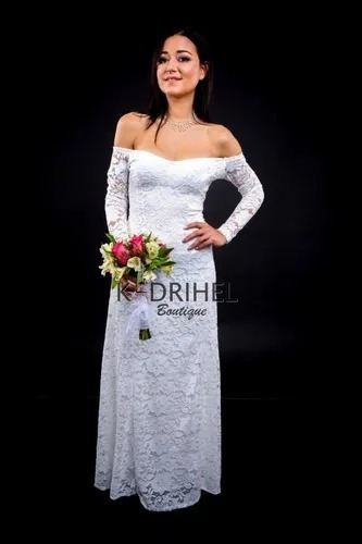 Vestido Largode Boda Civil Matrimonio Tallas Grandes