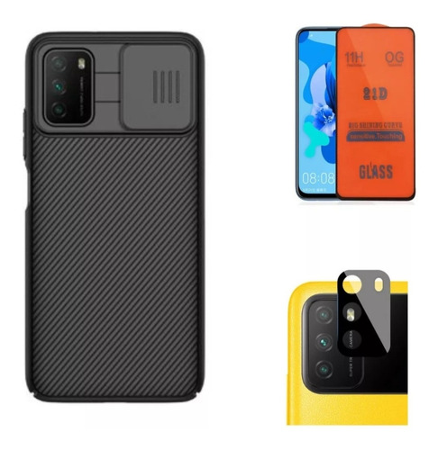 Case Funda Nillkin Camshield Para Xiaomi Poco M3 Pro + Micas