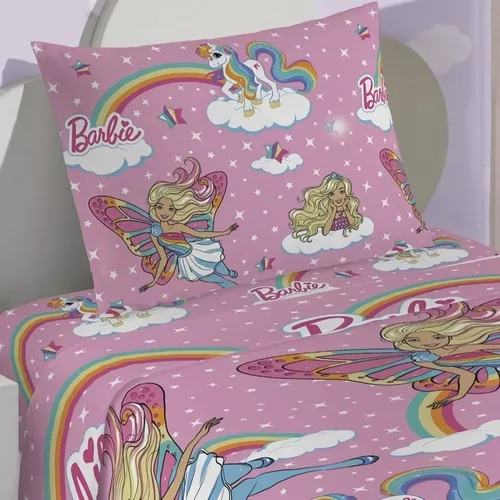 Jogo De Cama Barbie Menina Reinos Magicos Infantil 2 Peças Lepper