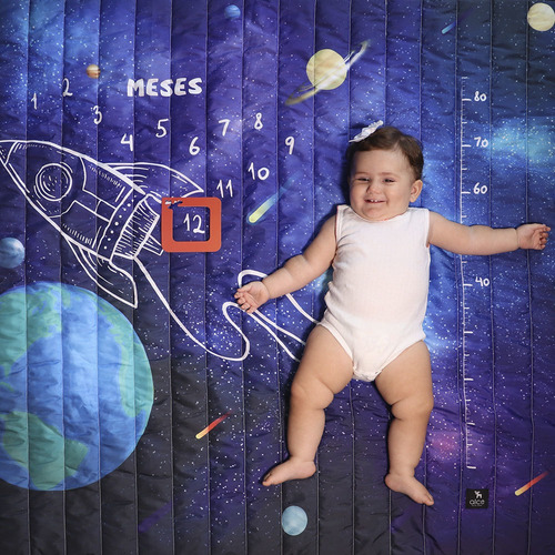 Tapete Para Foto Mesversário Bebê Dupla Face Tema Espacial