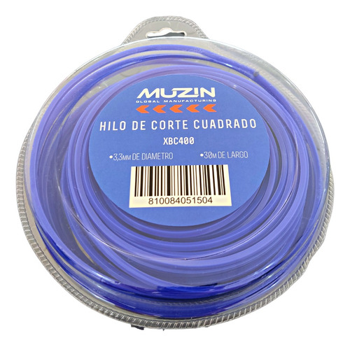 Nylon Cuadrado Para Desmalezadora 30mts 3.3 Mm Muzin