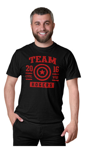 Camisa, Camiseta Capitão America Rogers Civil War 
