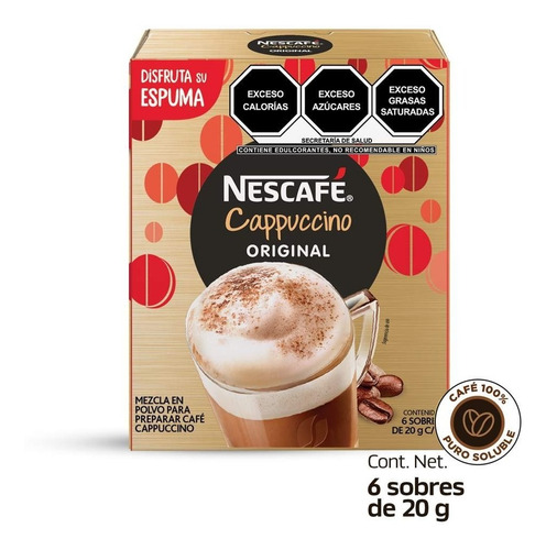 Café soluble Nescafé cappuccino 6 Sticks 20g cada uno