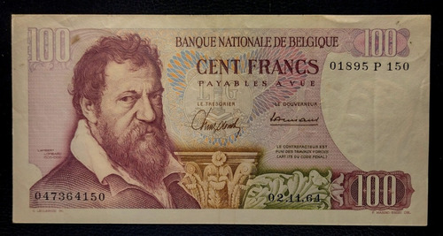 Bélgica Billete 100 Francos 1962 Exc Pick 134a
