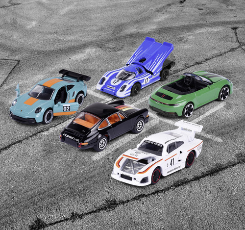 Majorette - Porsche Motorsport - Pack X 5 Autos De 7,5 Cm Color