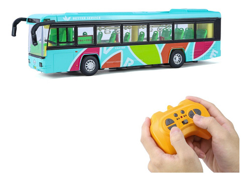 Bus De Control Remoto Miniatura Metal Coche Con Luz Y Sonido