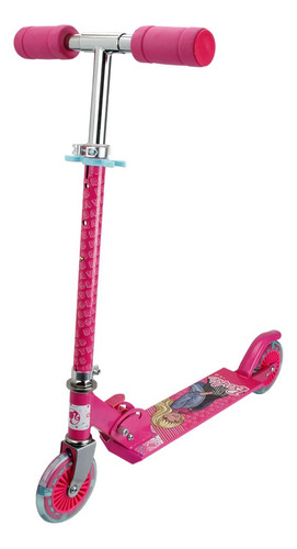 Patineta Scooter Barbie Junior Ajustable De 2 Ruedas Rosada