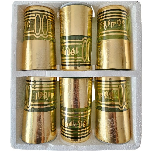 Juego Set X 6 Vasos Arabes Decorado Dorado Té Café Turco