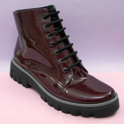 Imagen 6 de 6 de Botin Combate Plataforma Militar Charol De Moda Y Calidad