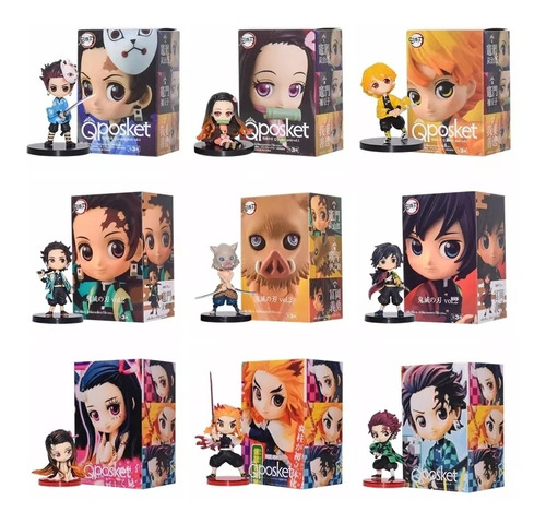 Set  6 Figuras Coleccion Kimetsu No Yaiba Y Cajas Originales