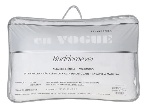 Imagem 1 de 3 de Travesseiro En Vogue Cetim 233 Fios Buddemeyer Extra Macio
