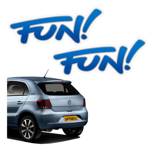 Par De Adesivos Fun! Gol G6 2015 Emblema Lateral Coluna Vw