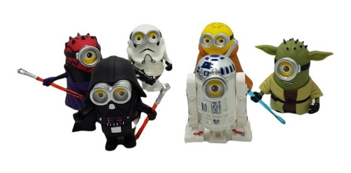 Set Figuras Minions Star Wars Cosplay Jedi Vader Storm 