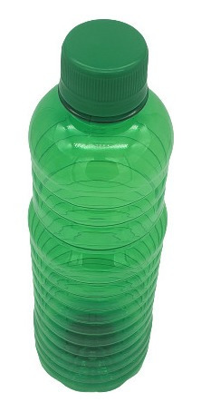 Botella Pet Verde Anillada 500ml Tapa Seguridad (10 Pzas)