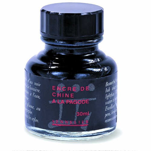 Tinta China Sennelier Negra 125 Ml Profesional