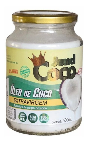 Óleo De Coco Extra Virgem 500ml 100% Natural + Laudo E Nota