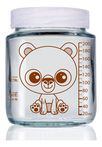 Imagem 4 de 6 de Kit 5 Copos De Vidro Armazenar Leite Materno - 200ml
