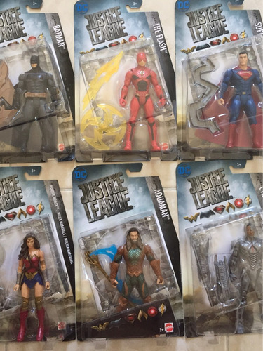 Justice League 6 Figuras Mattel Superman Batman Cyborg Flash