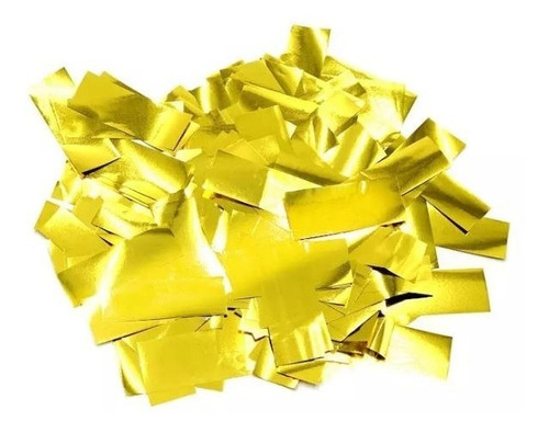 Confeti Metálico Rectangular Color Dorado 1 Kg Para Maquina 