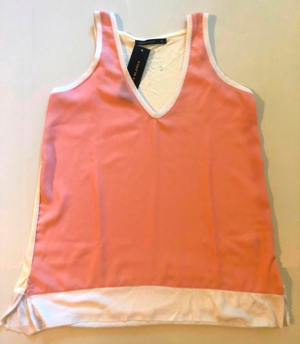 Musculosa Cuesta Blanca De Gasa Y Algodón.nueva Con Etiqueta
