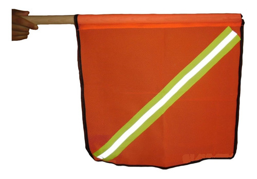 Imagen 1 de 6 de Banderola Vial Con Reflejante 45 X45 Cm Precaucion Seguridad