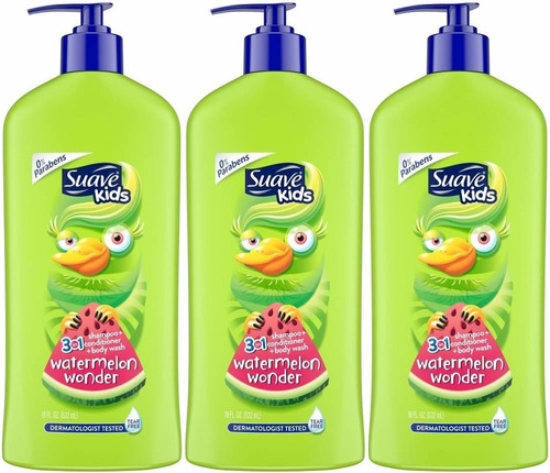 Suave Kids Watermelon Wonder Champú 3 En 1, Acondicionador.