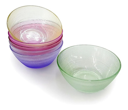 Compoteras De Vidrio Helado Bowls Chicos Colores  X6 Uni.