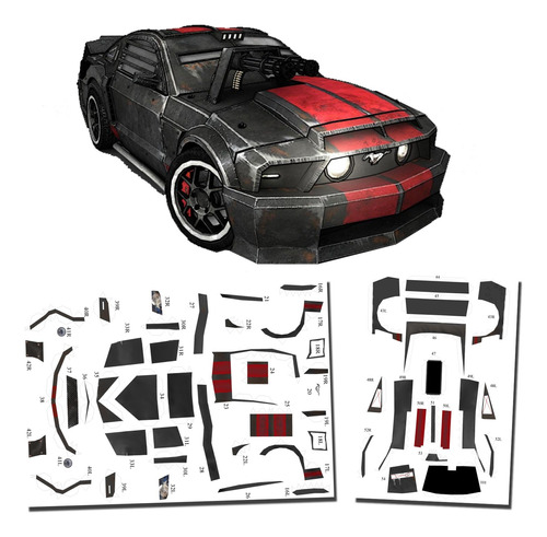 Frankenstein Ford Mustang 1.24 Papercraft