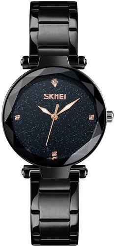 Reloj Dama Negro Analogico Correa Metal Skmei