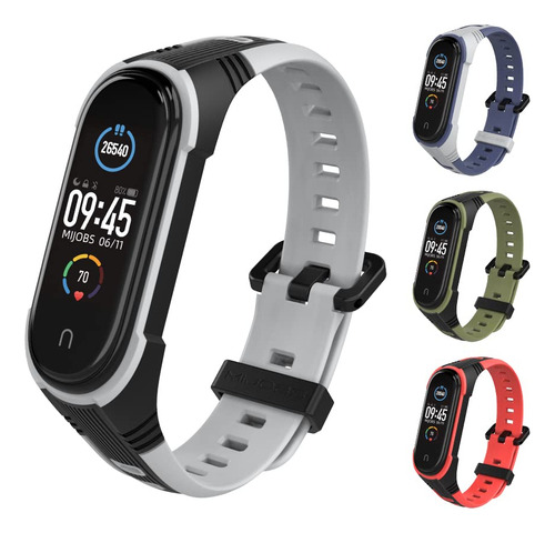 Mijobs 4 Correa Repuesto Para Mi Band 7 5 6 Juego Silicona