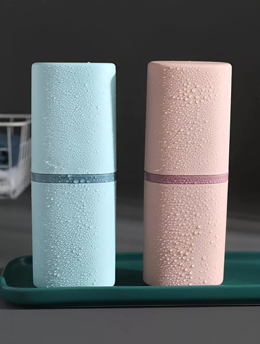 Estuche De Baño Porta Cepillo De Dientes Pasta Dental Y Vaso Organizador Compacto Y Práctico Para Viaje Y Uso Diario