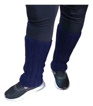 Comprar Polainas De Lana Tejidas A Mano - Artesanales Azul Marino Punto Elastico Único