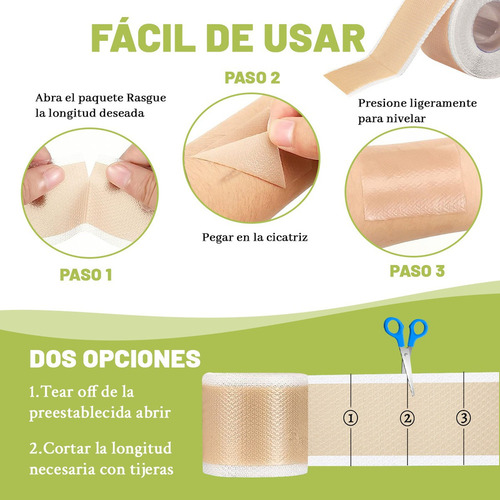 2pcs Silicona Scar Sheets Parche Para Eliminación Cicatrices
