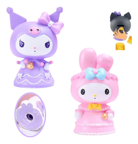 Alcancia Cute Sanrio Forma Kuromi My Melody De Plastico