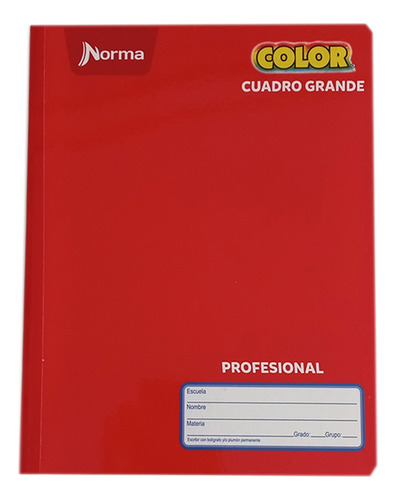 Pack Con 5 Cuadernos Norma Color Profesional Cuadro Grande
