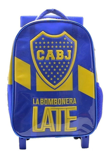 Mochila Boca Jr 12 Pulgadas C/carro Cresko Color Azul